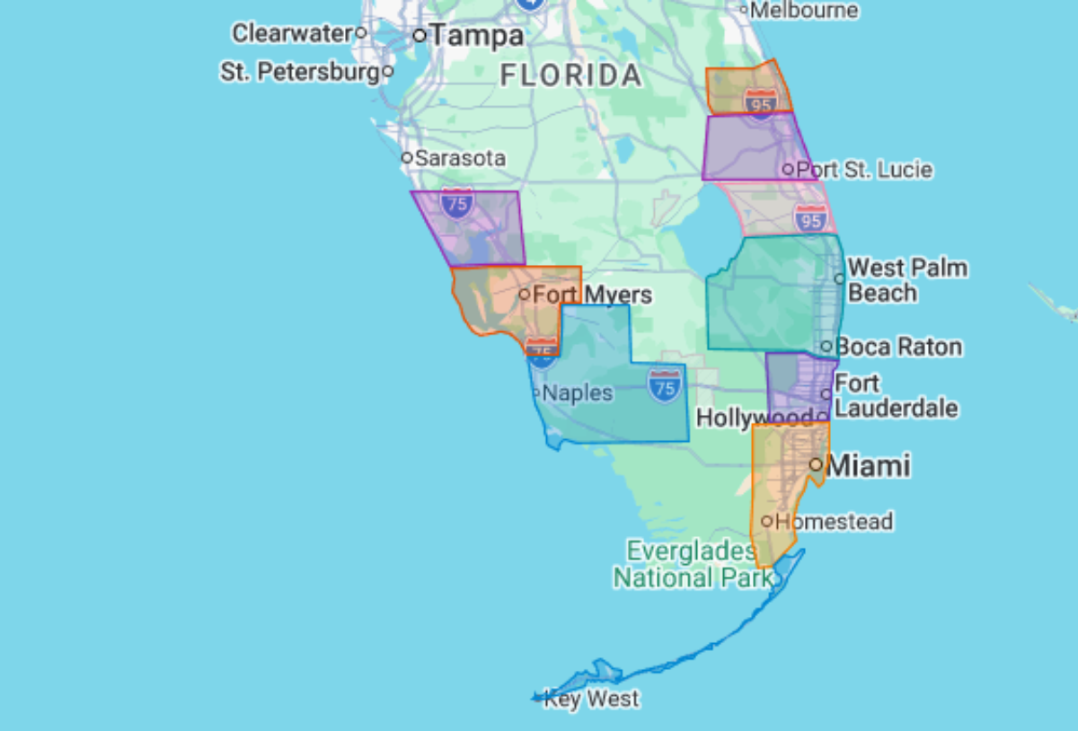 South Florida Color Map SFL Garage Doors sflgaragedoors.com